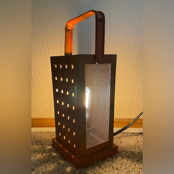 Eclectic Rustic DRAMATIC cheese grater light 11INCHES tall - Picture 6 of 6